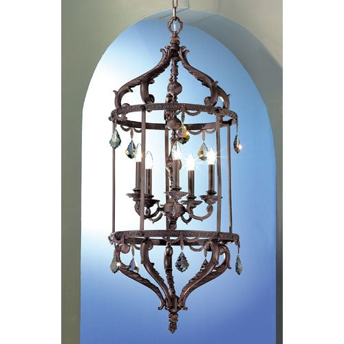 Europa Matte Bronze Five-Light Lantern Pendant Light