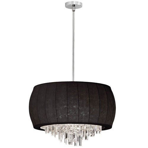 Six-Light Crystal Pendant with Black Lycra Shade