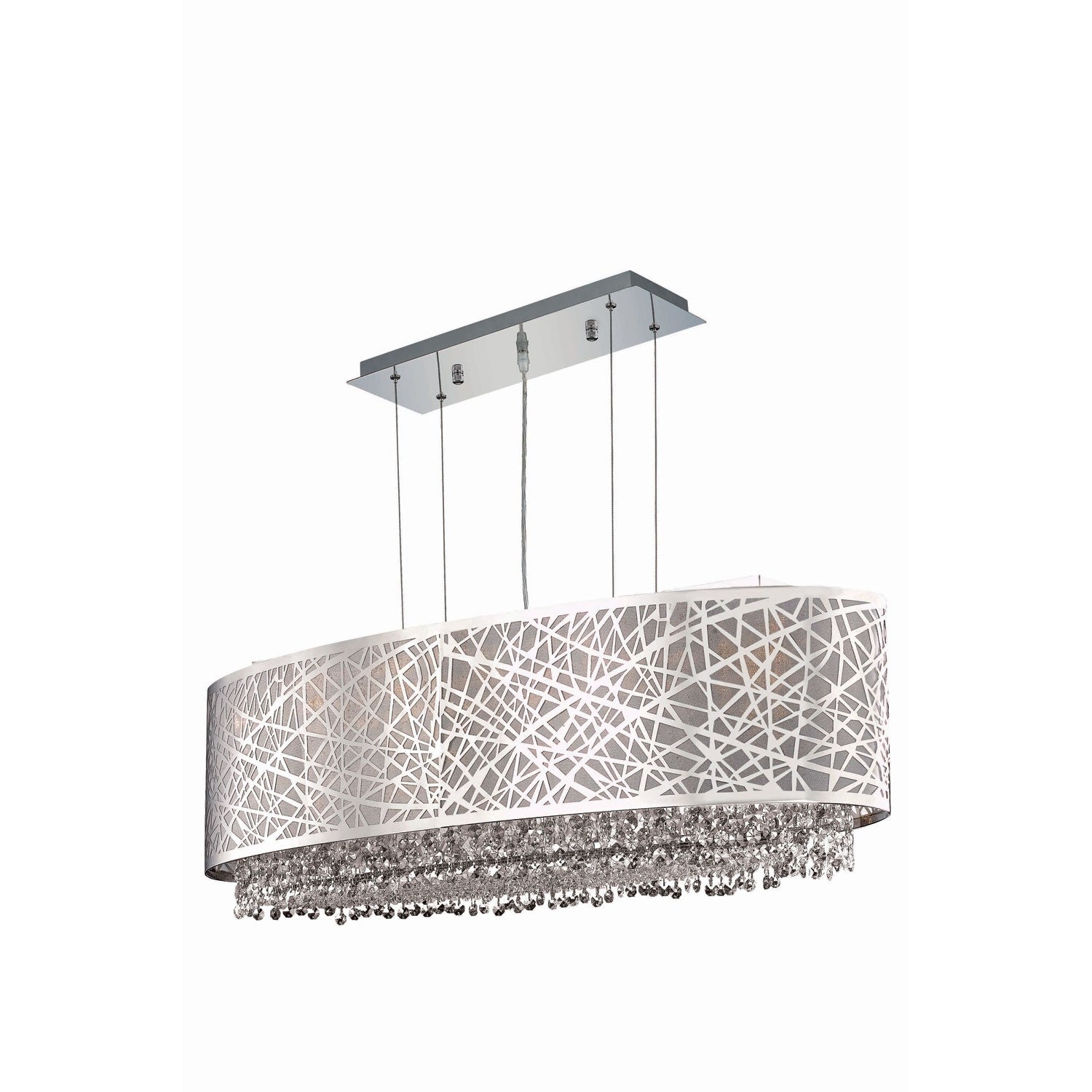 Moda Chrome Five-Light Silver Shade Pendant with Golden