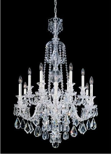 Silver 12-Light Clear Heritage Handcut 30W X Chandelier
