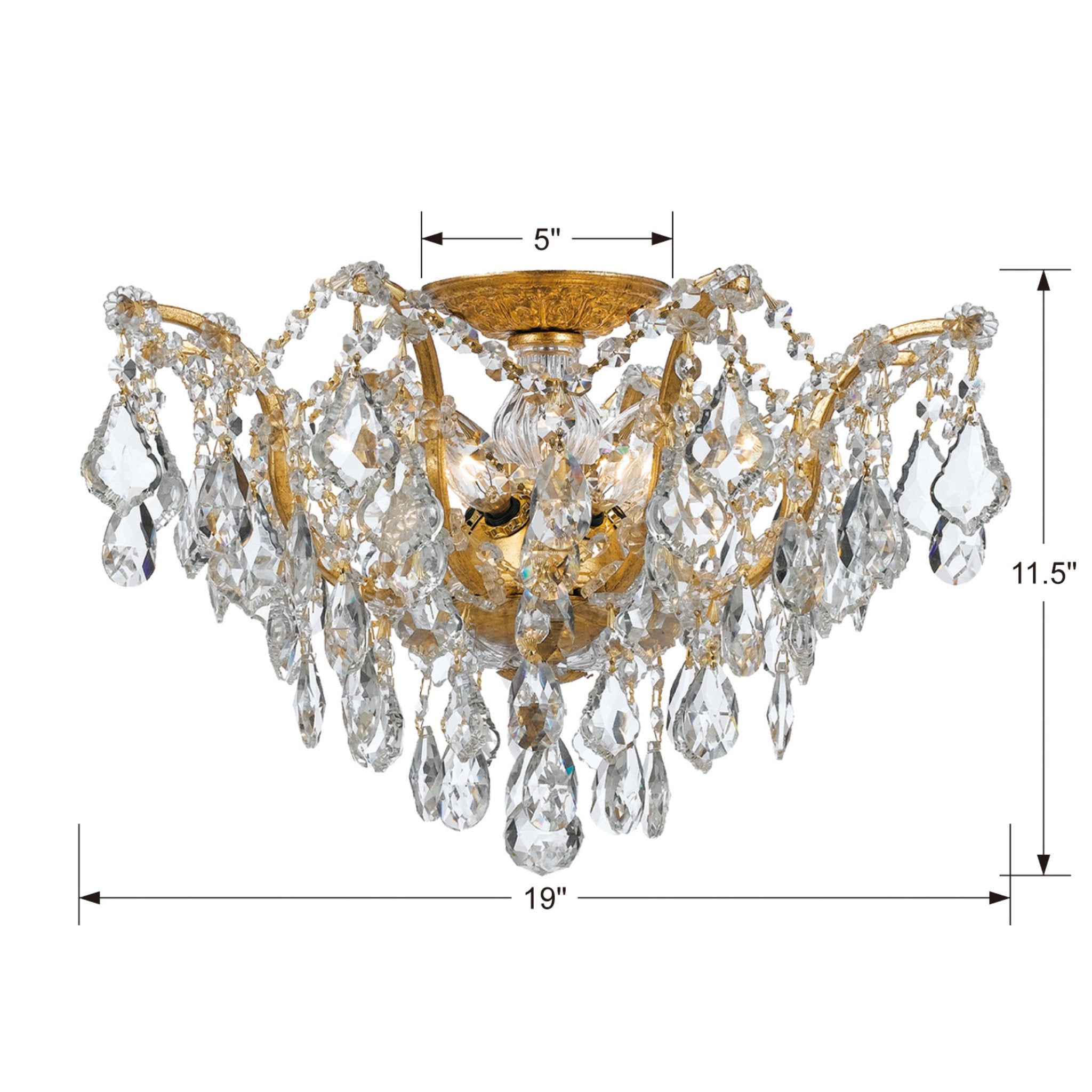 Filmore 19-Inch Swarovski Strass Crystal Ceiling Light