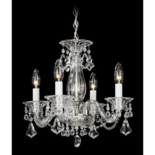 Silver Four-Light Clear Heritage Handcut Chandelier