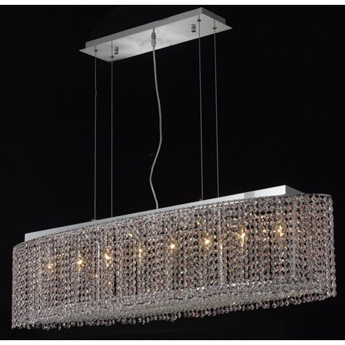 Moda Oval Chrome Eight-Light 46-Inch Island Pendant
