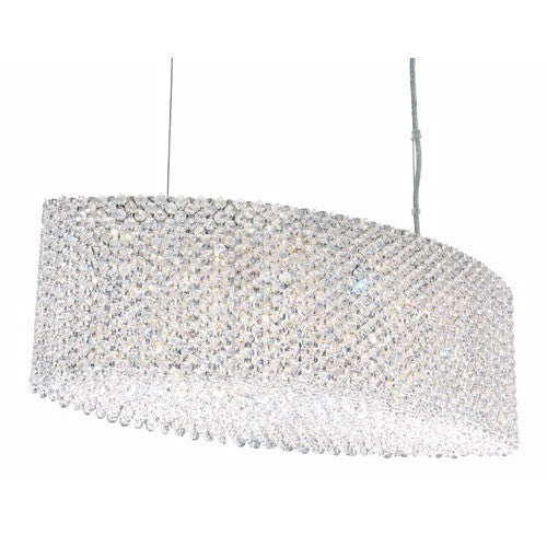 Stainless Steel 17-Light Clear Spectra Crystal Pendant