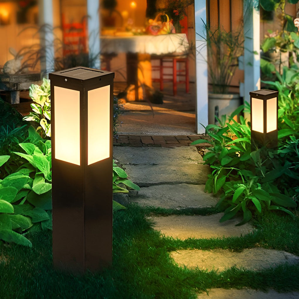 Industrial-Style Square LED Solar Landscape Lighting Waterproof Exterior, outdoor light, detail angle 7, Tianguang Select