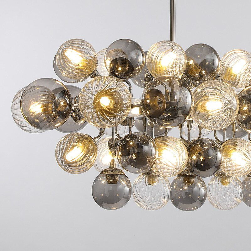 Multiple Glass Sphere Dining Room Chandelier