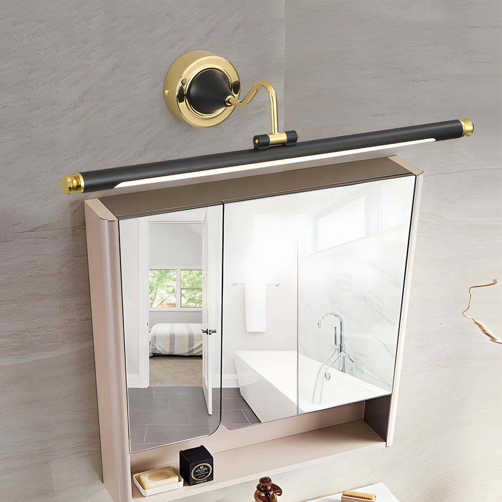 Gold and Black Rotatable Linear Vintage Vanity Light