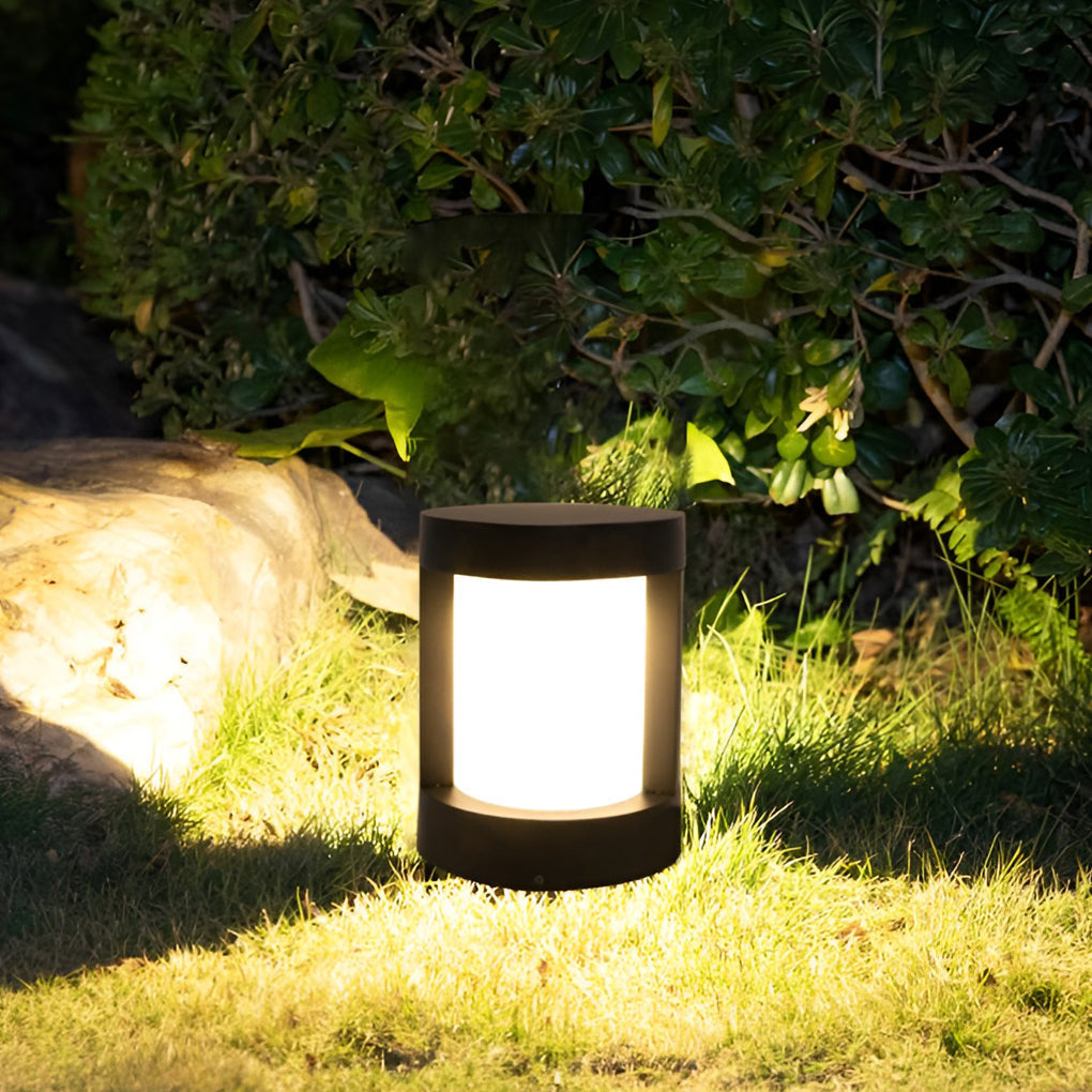 Circular Waterproof LED Solar Black Contemporary Exterior Pathway Lights, outdoor light, detail angle 2, Tianguang Select