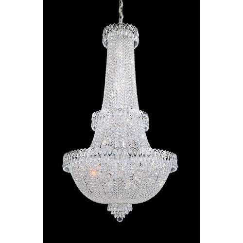 Polished Silver 41-Light Clear Gemcut Pendant