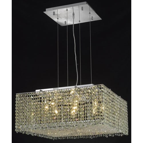 Moda Square Chrome Nine-Light 22-Inch Pendant
