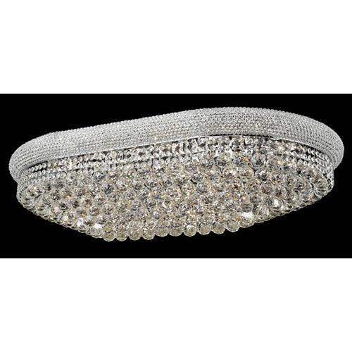 Primo Chrome Twenty-Four-Light Oblong Flush Mount