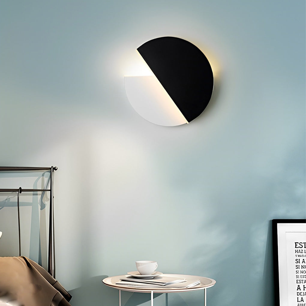 Creative Circular 350° Rotatable LED Black Nordic Wall Fixtures Lighting, Bedroom Wall Sconce, detail 6