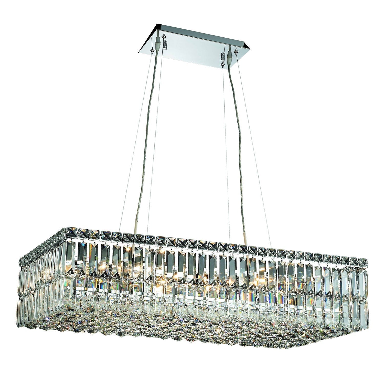 Chrome Sixteen-Light 16-Inch Pendant with Royal Cut