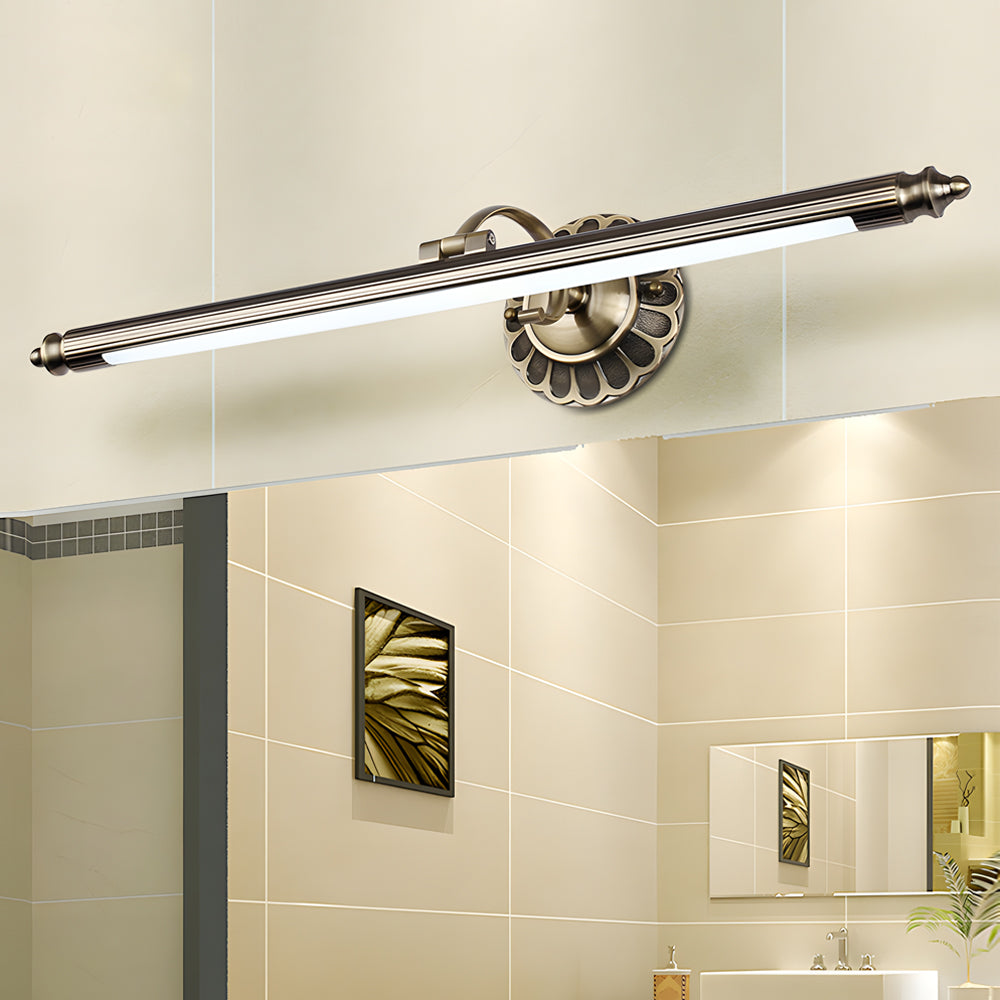 Retro Cylinder LED Bathroom Vanity Light with Flower