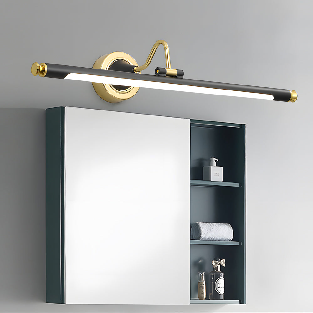 Gold and Black Rotatable Linear Vintage Vanity Light