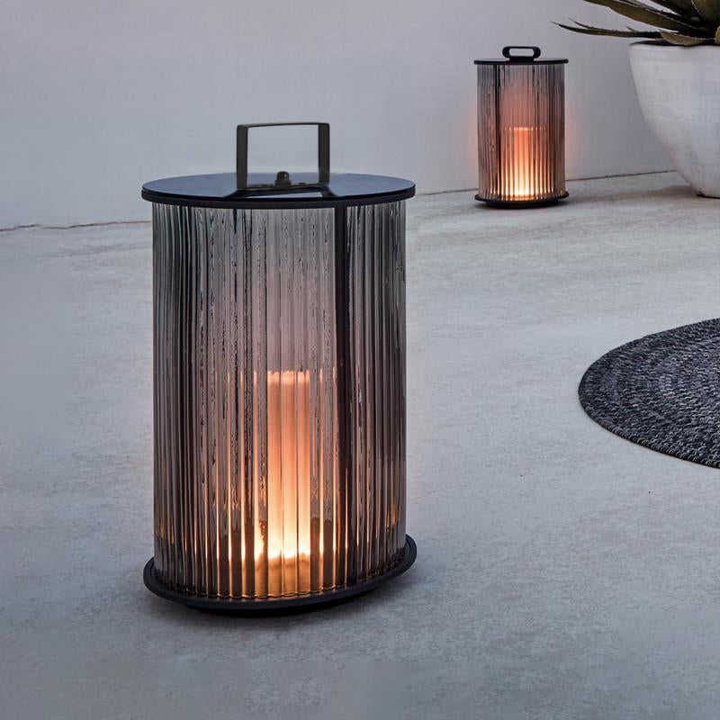 Striped Glass Cylindrical Waterproof Light