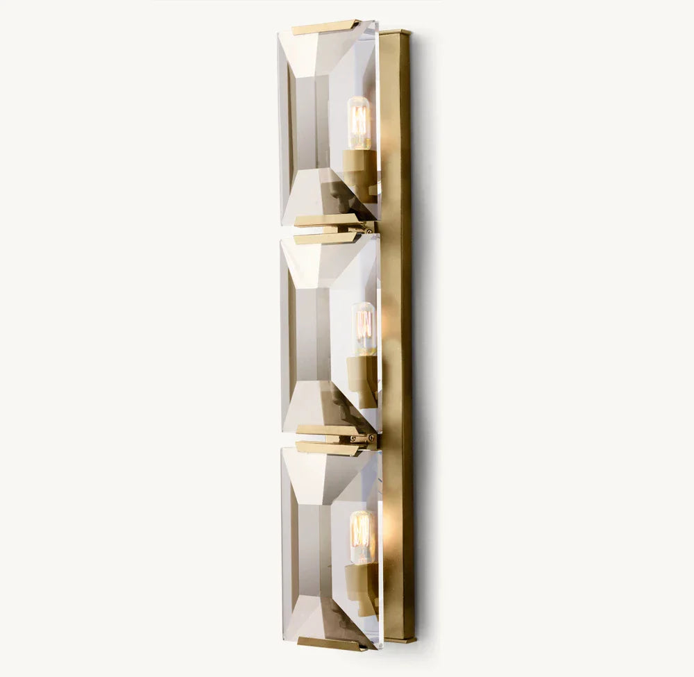 Harlow Crystal Triple Wall Light, Bedroom Wall Sconce, detail 5