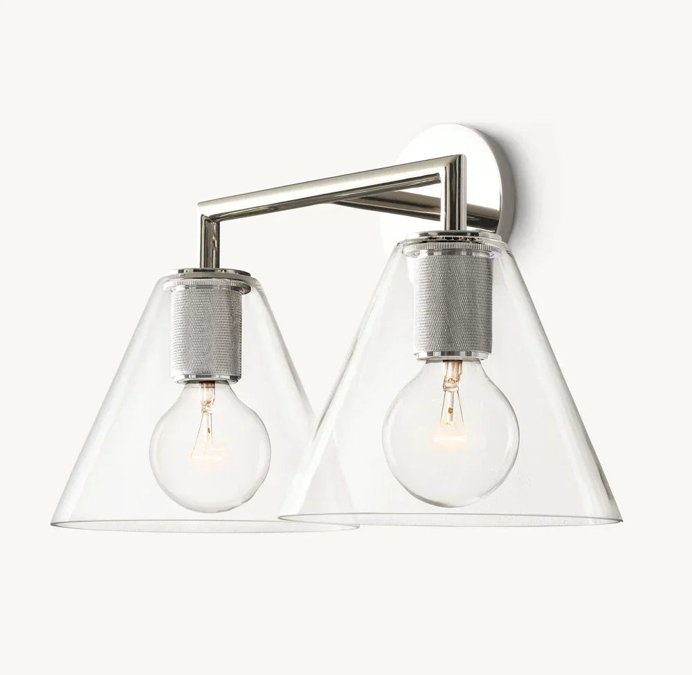 Utilitaire Funnel Shade Double Wall Light, Bathroom Wall Sconce, detail 15