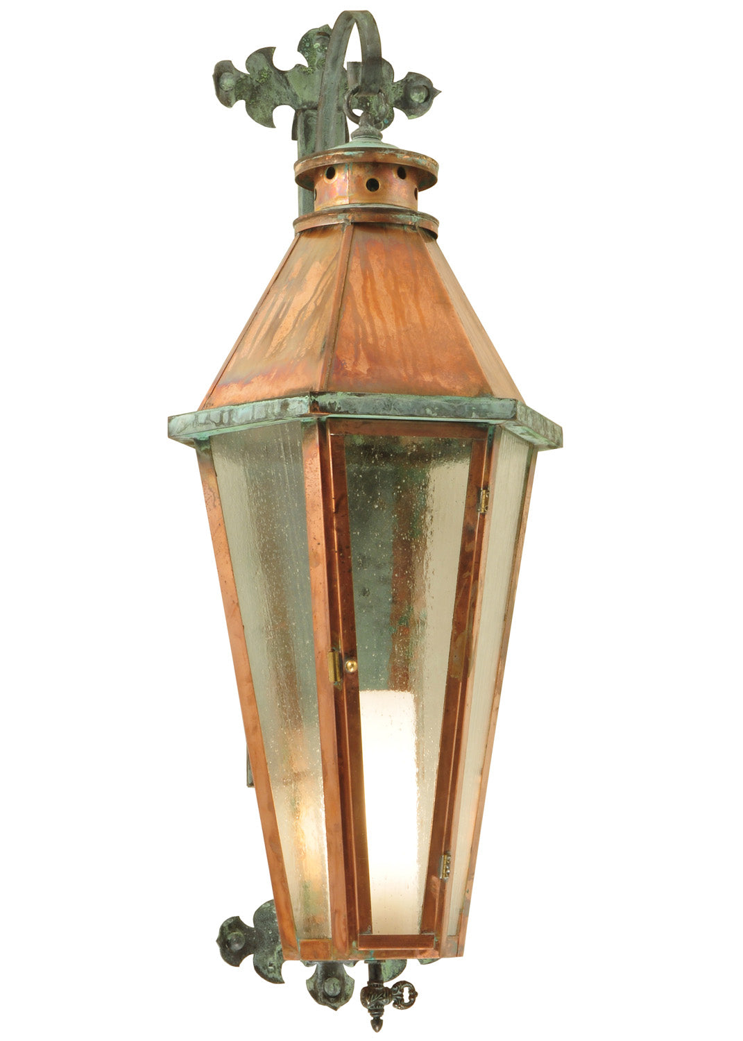 Millesime 1-Light 36.00" Vintage Copper & Verdi Brass Wall Sconce front view