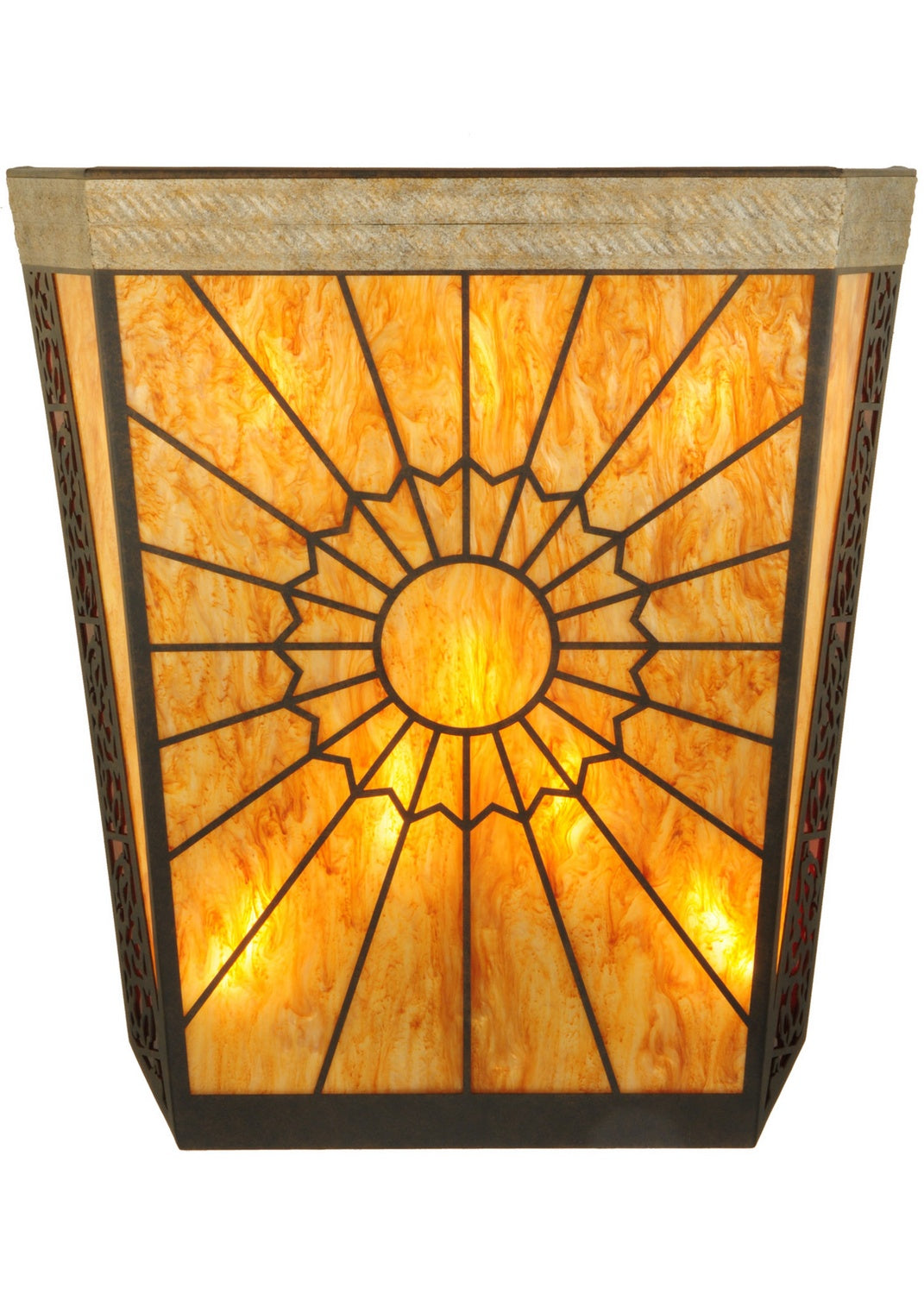 Zuvan 6-Light 32.50" Chestnut/Corinth Wall Sconce front view