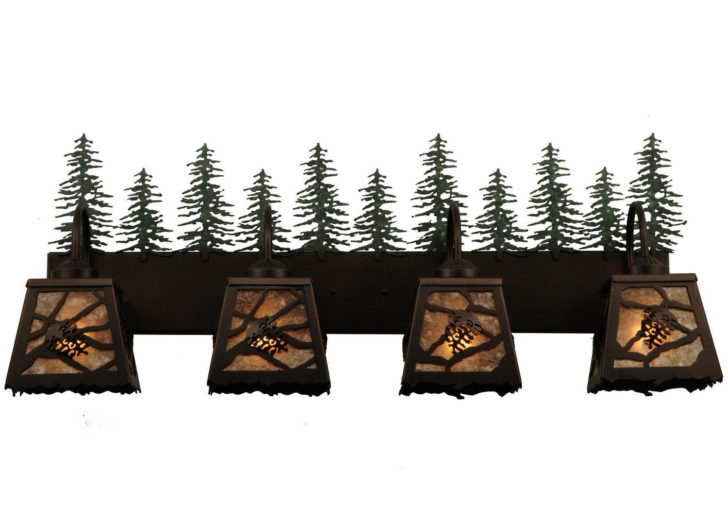 Spruce Pine 35 Inch 4-Light 14.50" Mahogany Bronze Wall Sconce front view