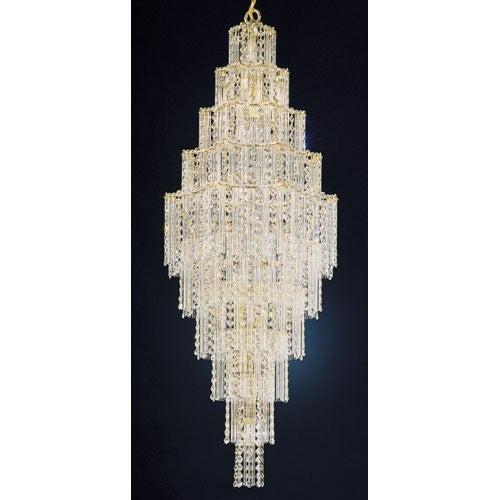 Gold 25-Light Clear Gemcut Pendant, 17W X 44.5H X 17D
