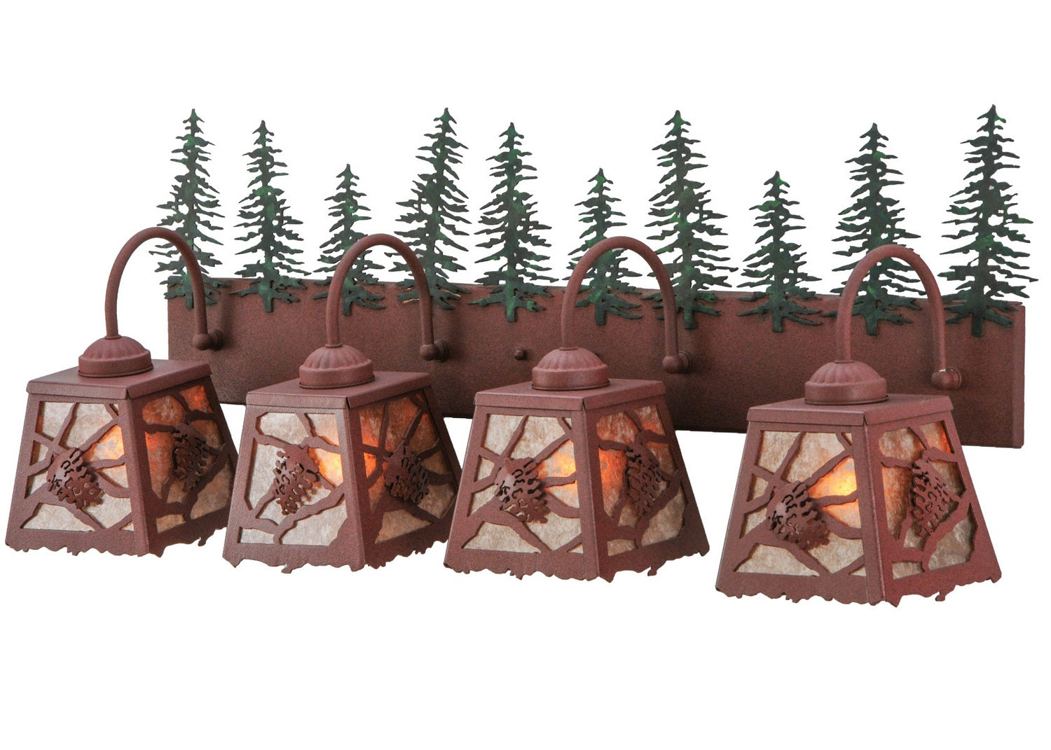 Spruce Pine 35 Inch 4-Light 14.00" Rust Wall Sconce front view