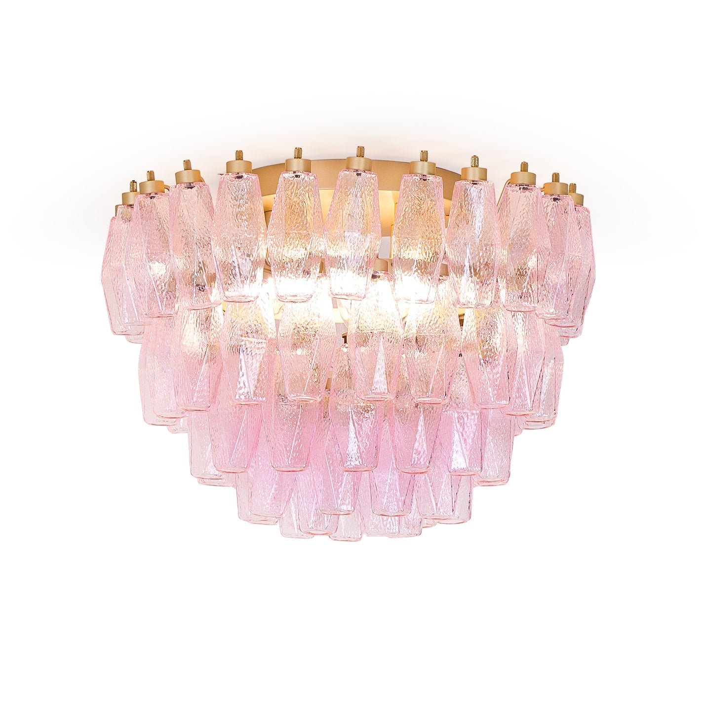 Poliedri Murano Pink Overhead Light Ceiling Light