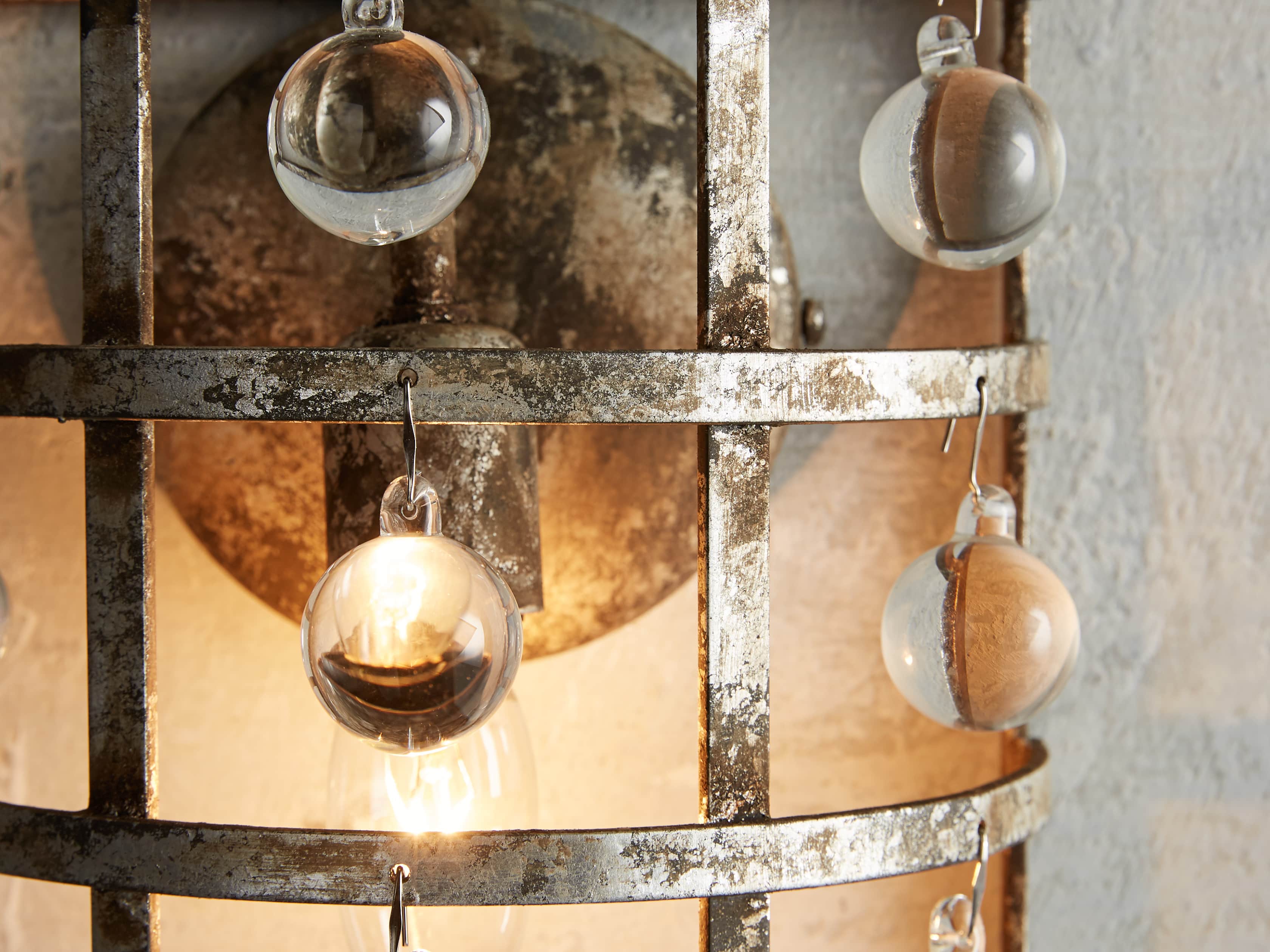 La Cage Sconce in Silver Clay