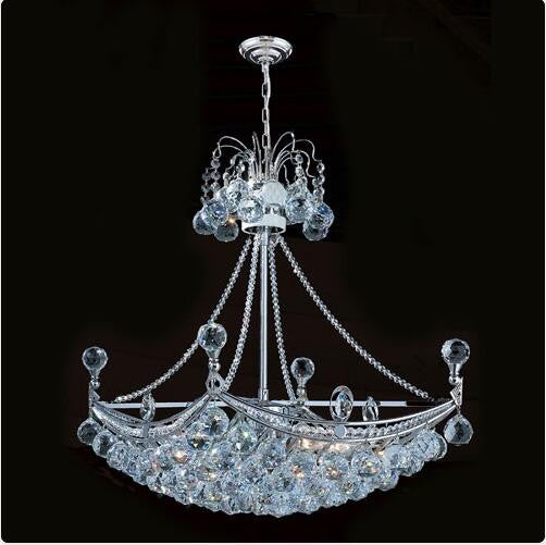Six-Light Chrome with Clear-Crystals Chandelier
