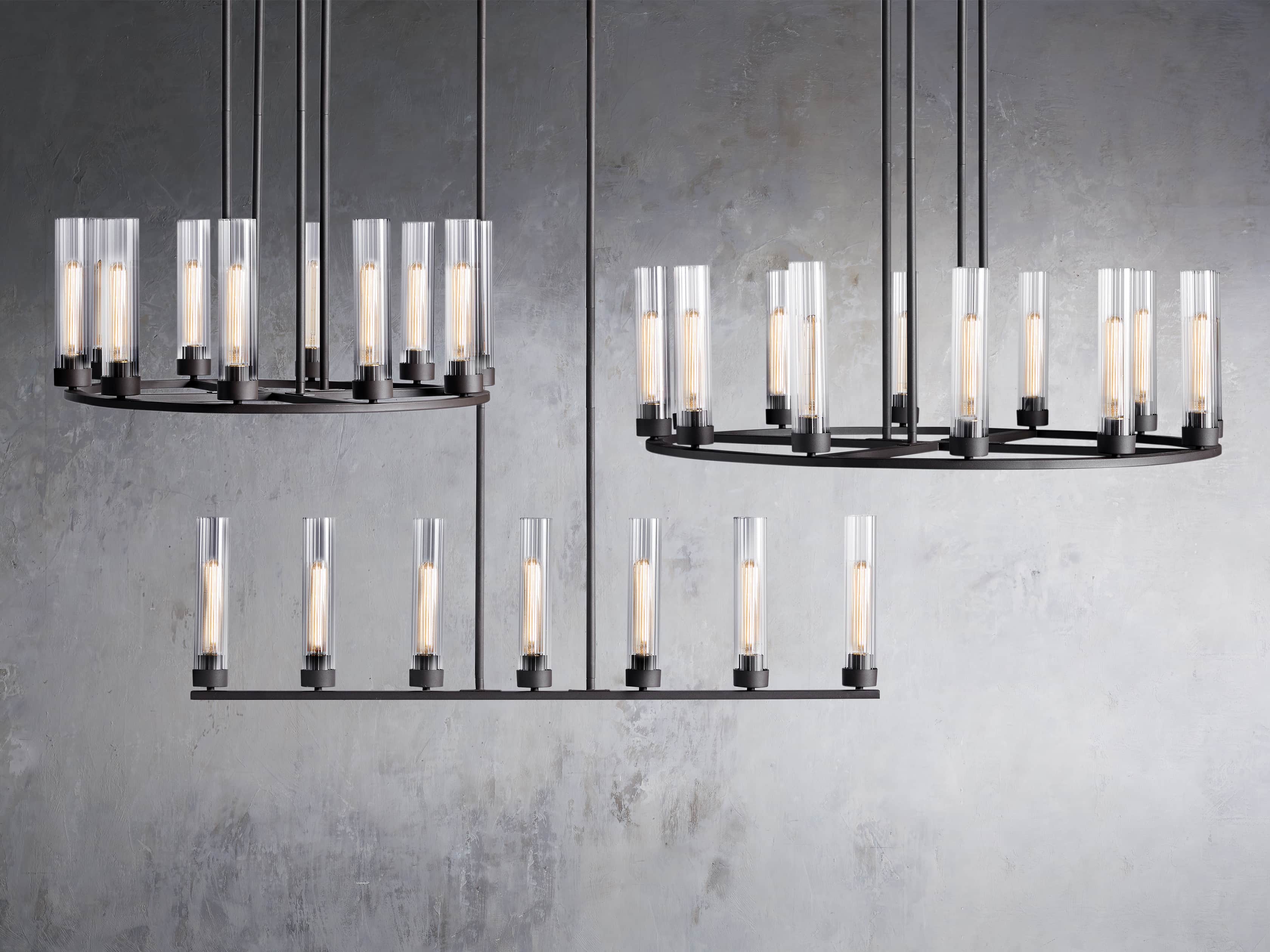Close-up angle of Andreas 10-Light Round Chandelier showing form and material detail