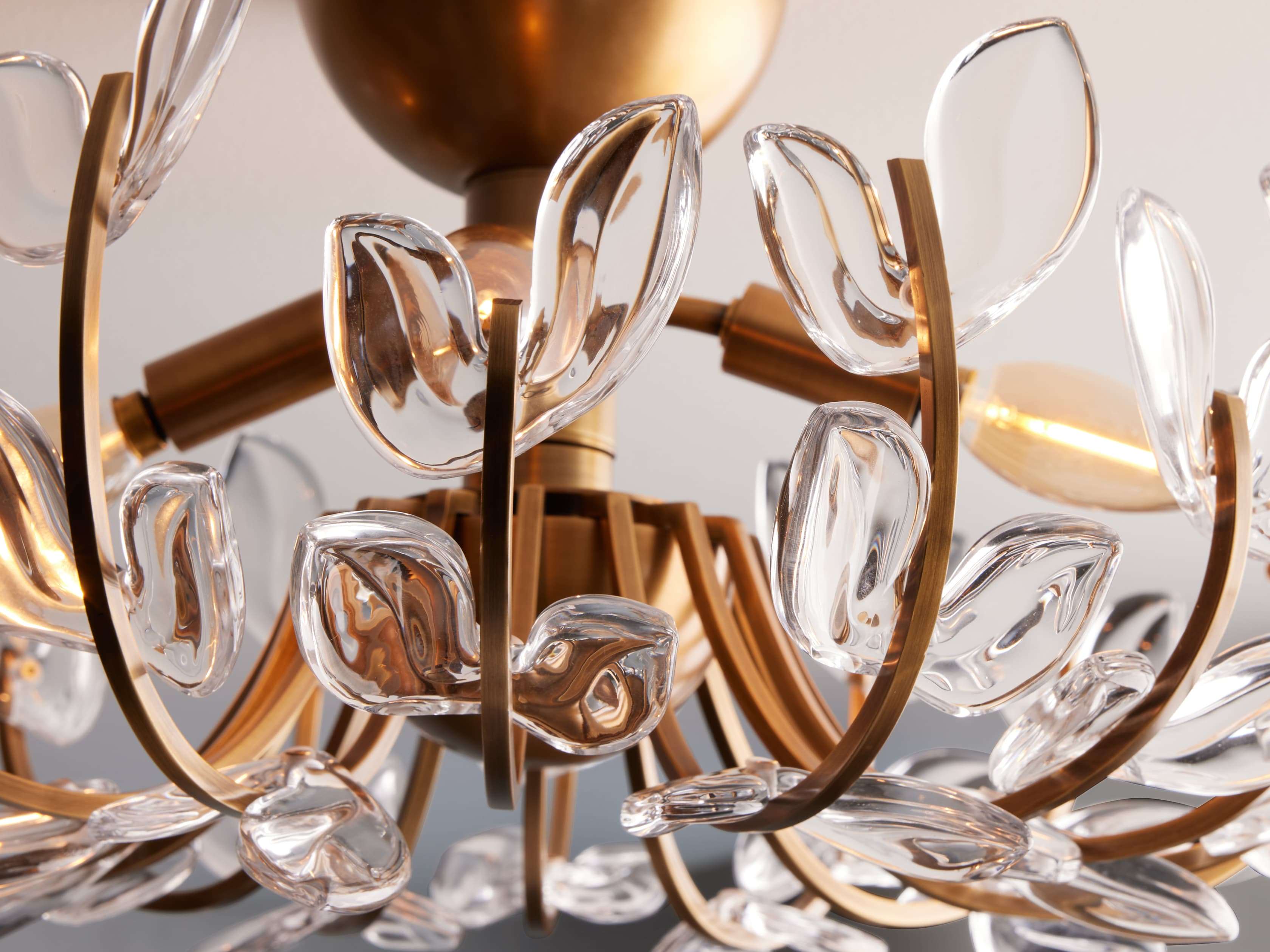 Close-up angle of Adela Flush Mount showing form and material detail