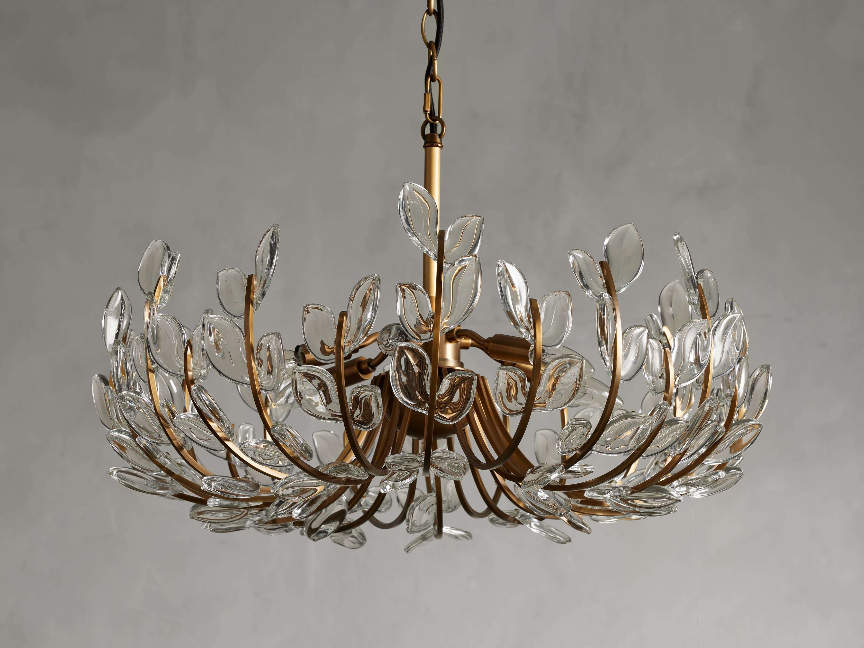 Chandelier detail image with finish, structure, and proportion visible
