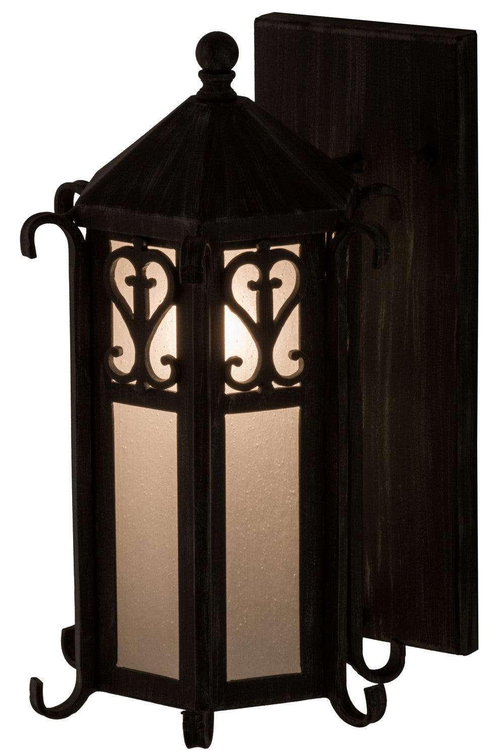 Caprice (custom-made) 1-Light 15.50" Antique Iron Gate Wall Sconce front view
