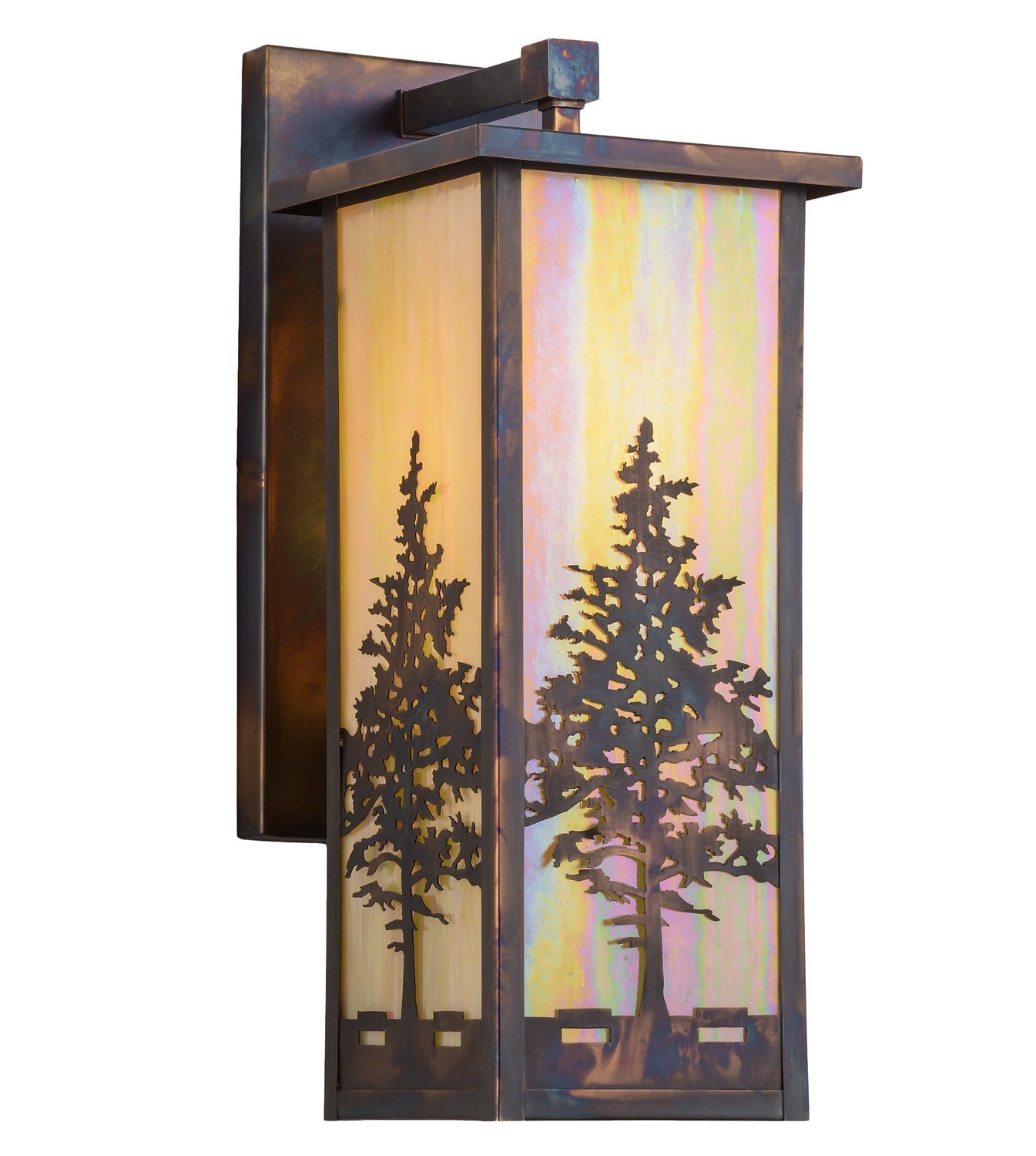 Tamarack 1-Light 19.00" Craftsman Brown On Brass Wall Sconce front view