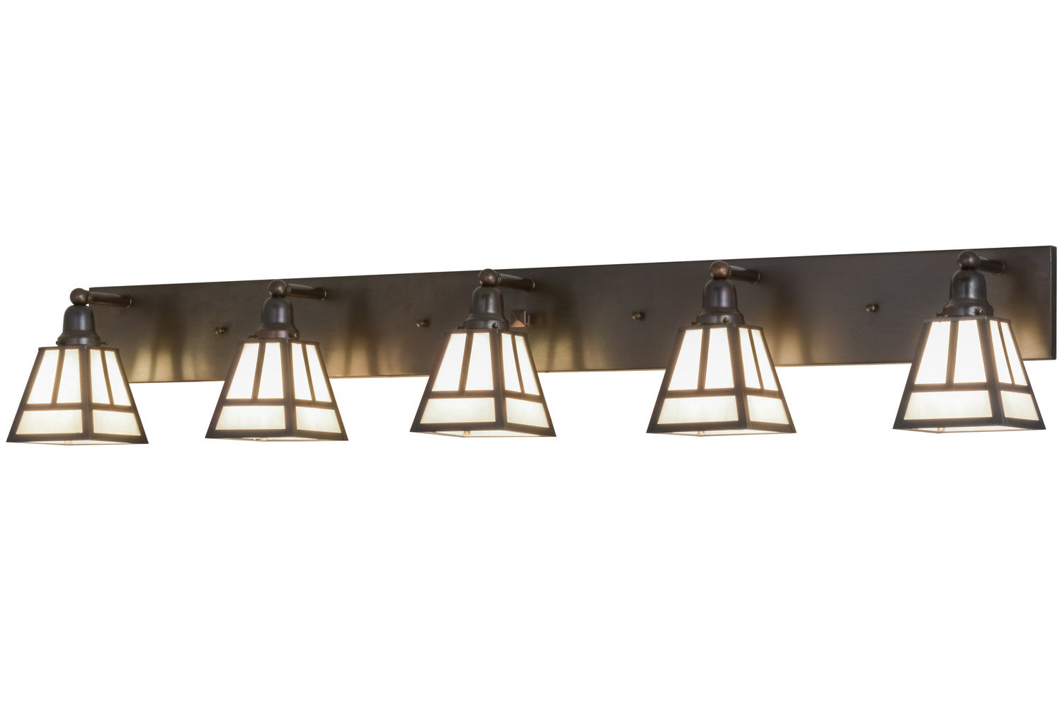T Mission 64 Inch 5-Light 10.00" Craftsman Brown Wall Sconce front view