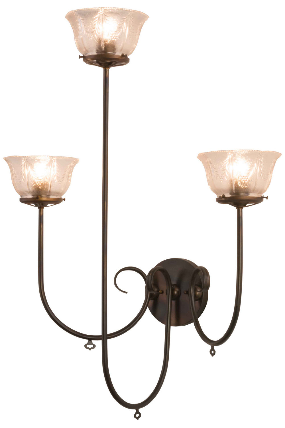 Perennial 3-Light 36.50" Light Burnished Antique Copper Wall Sconce front view