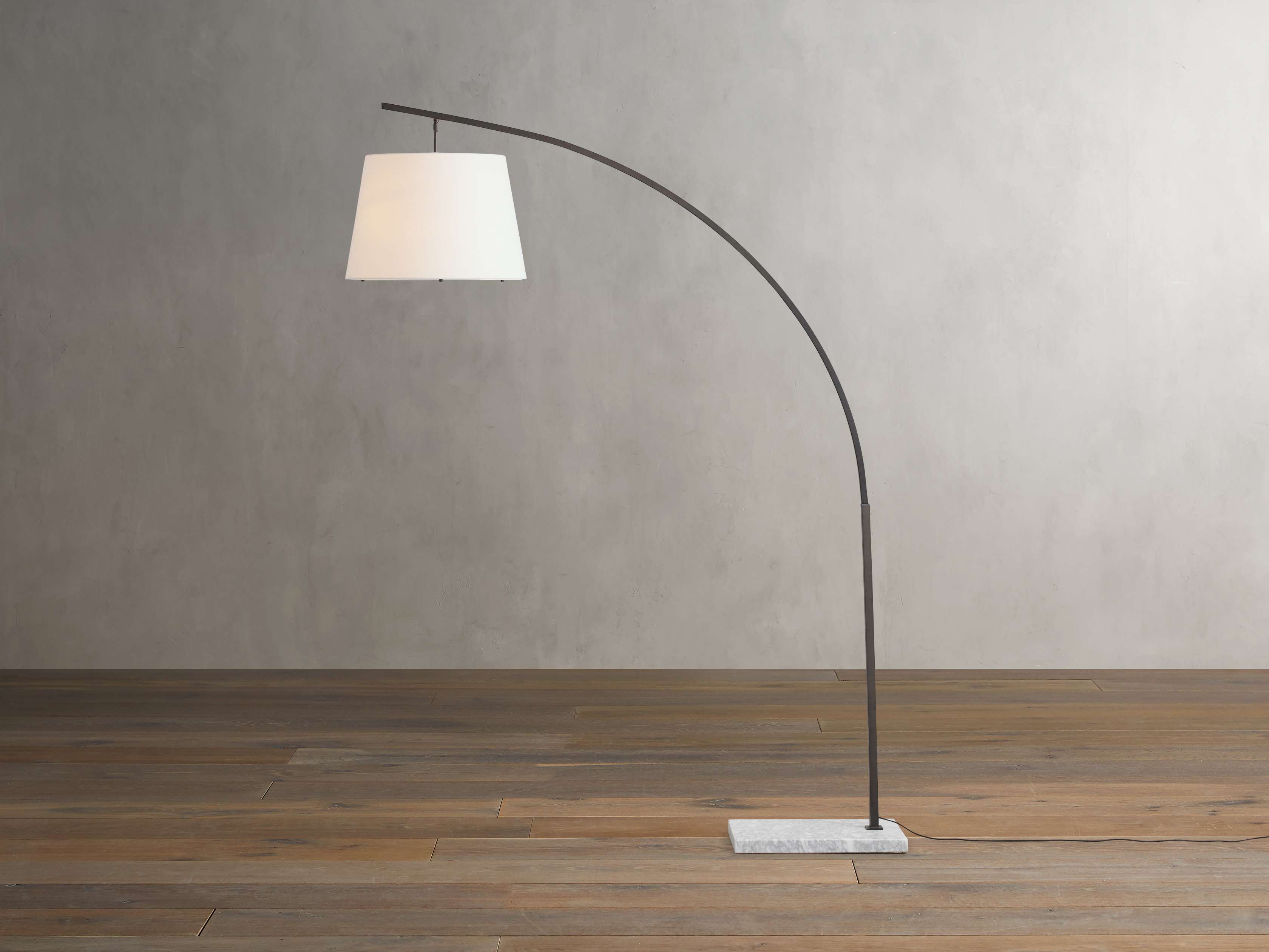 Tadeo Floor Lamp floor lamp in brass, marble, iron, fabric, bronze | Tianguang Select