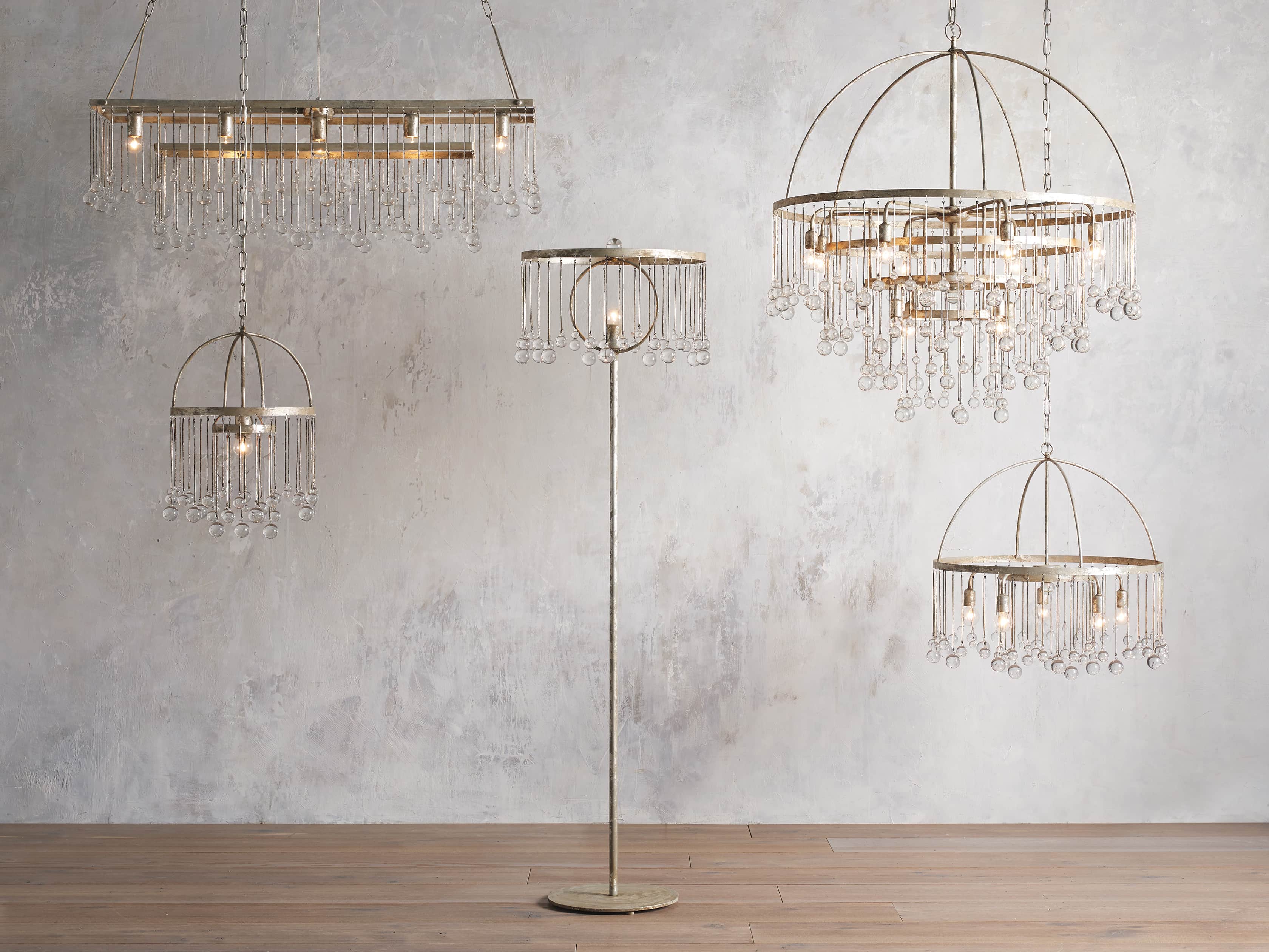 Aubrey Rectangular Chandelier in Silver