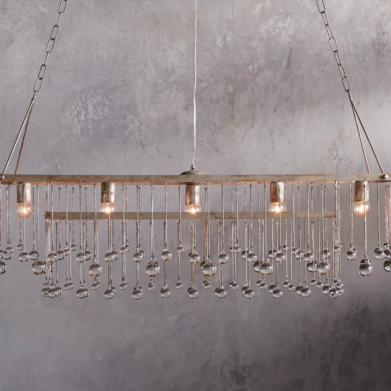 Aubrey Rectangular Chandelier in Silver