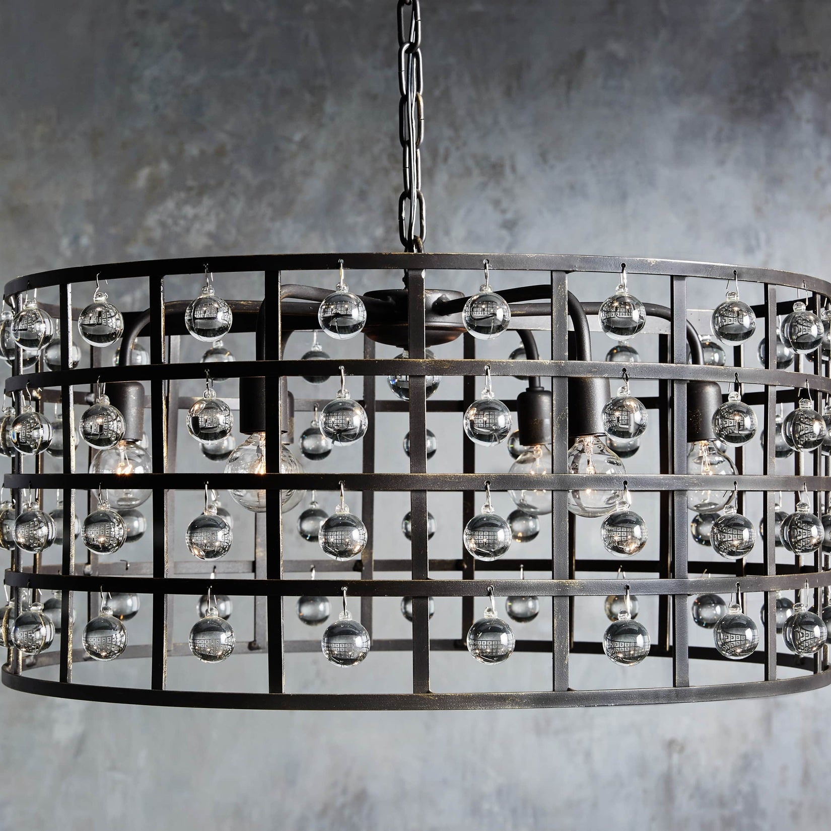 La Cage 6 Light Chandelier in Bronze