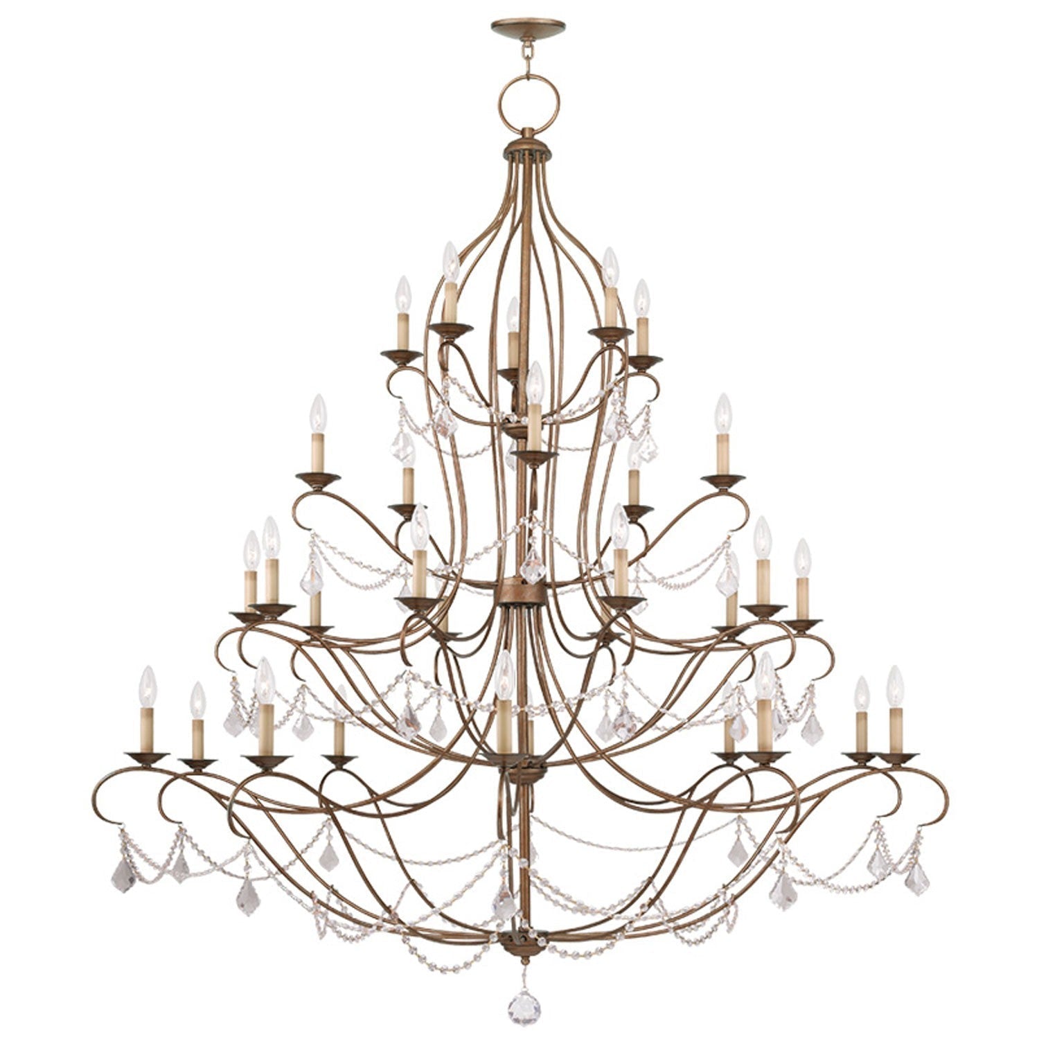 Chesterfield Gold Leaf 30-Light Chandelier