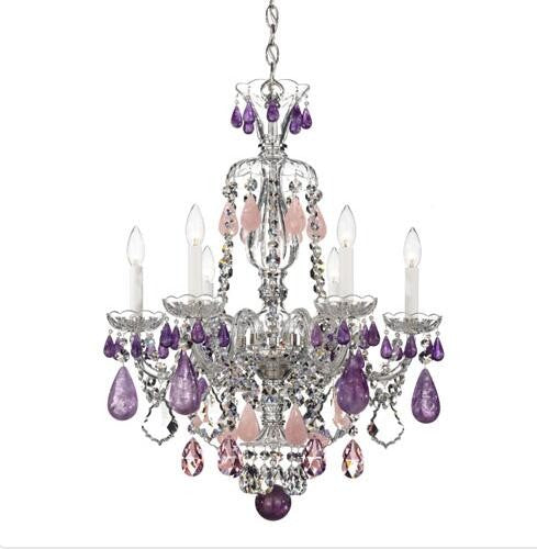 Hamilton Silver Six-Light Amethyst Chandelier