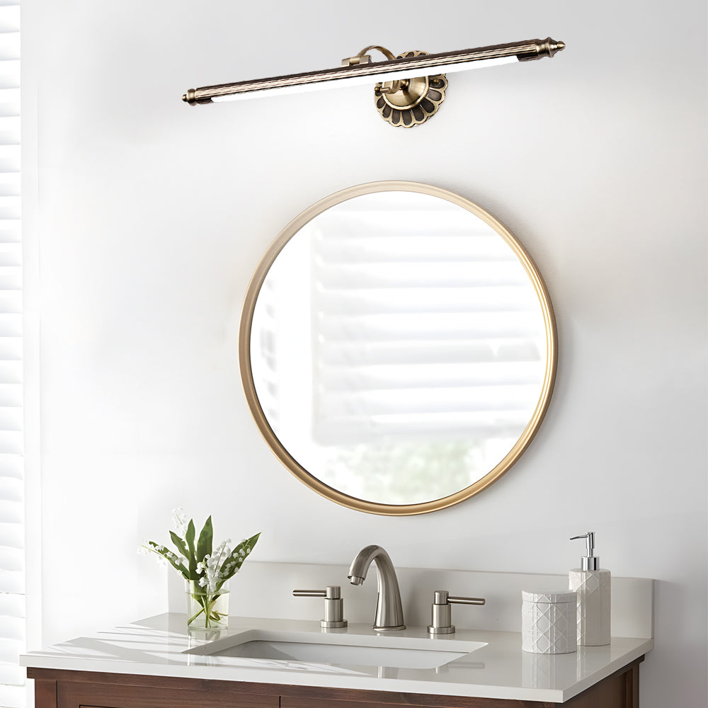 Retro Cylinder LED Bathroom Vanity Light with Flower