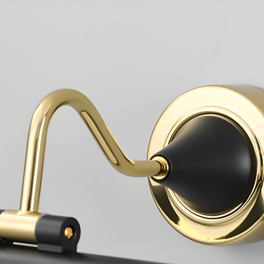 Gold and Black Rotatable Linear Vintage Vanity Light