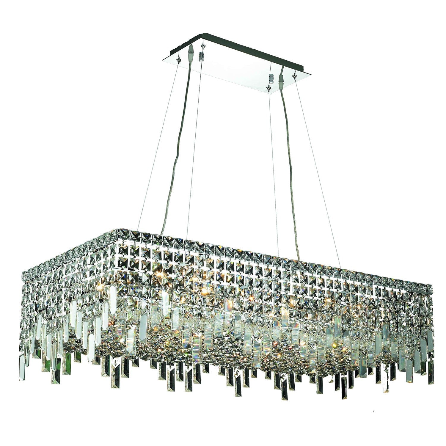 Chrome Sixteen-Light 18-Inch Island Pendant with Royal