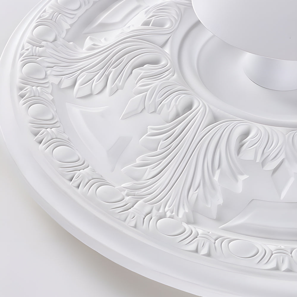19.7-inch Round Gypsum Relief Dimmable LED Flush Mount