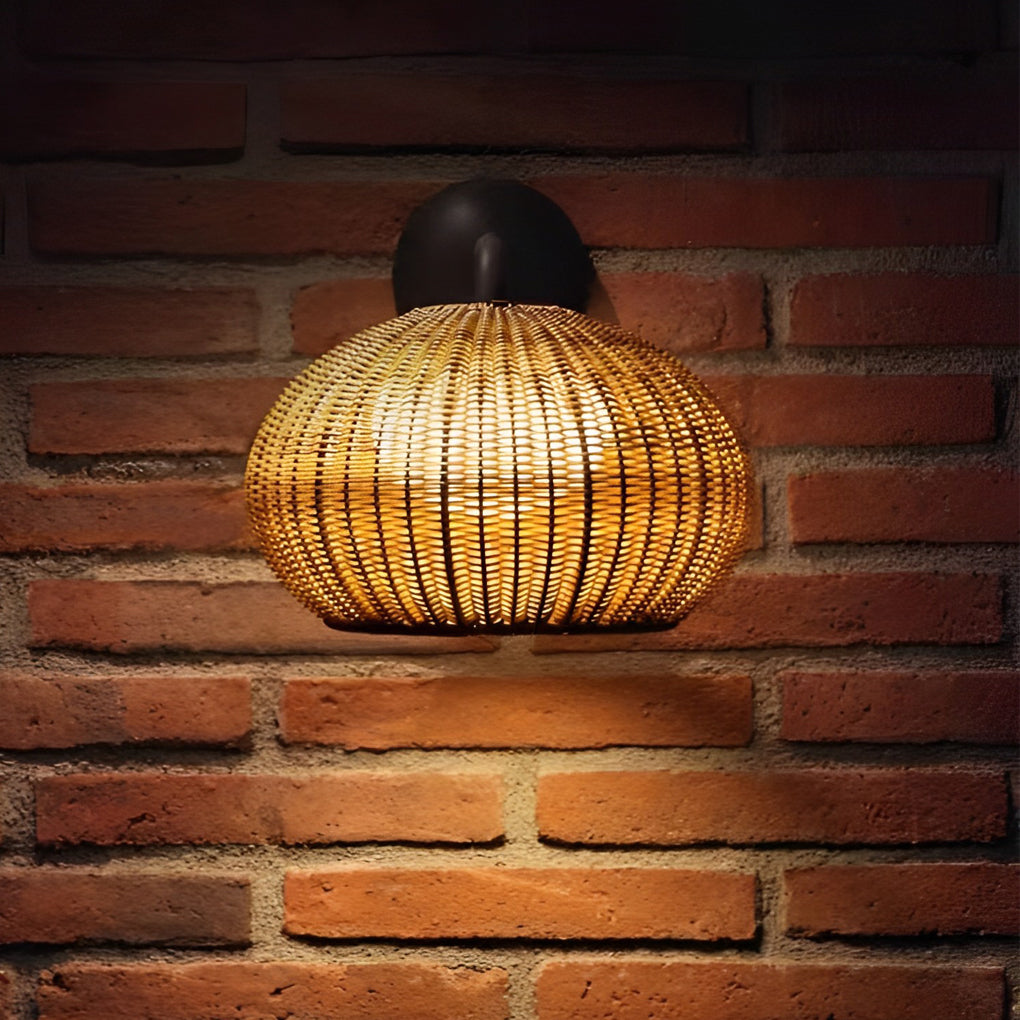 Lantern Shaped Waterproof Rattan Outdoor Chandelier