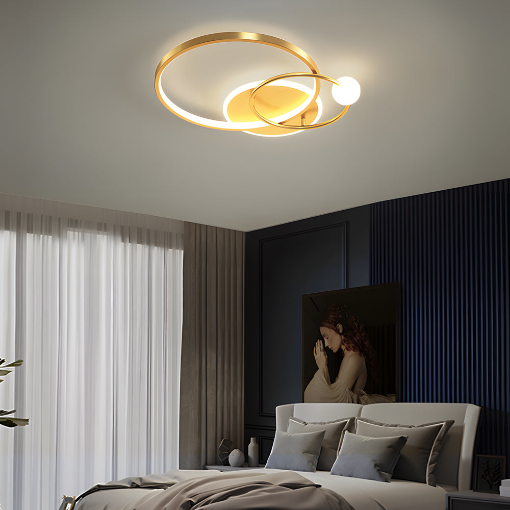 Multi-circle LED Flush Ceiling Light Gold/Balck/White
