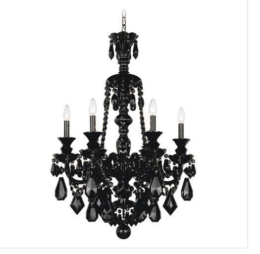 Black Six-Light Jet Heritage Handcut Chandelier
